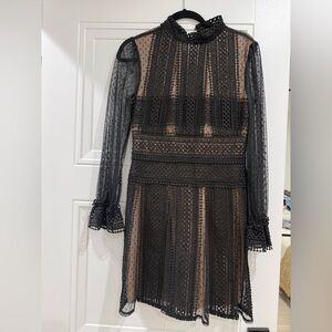 ONE 33 SOCIAL BLACK LACE MINI DRESS